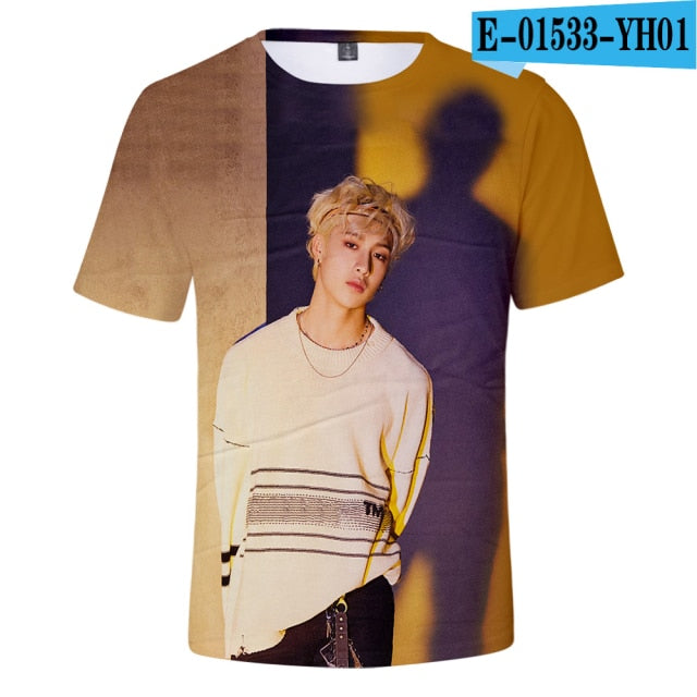 Stray Kids 3d T Shirt Women/men Kpop Album Yellow Wood StrayKids T-shirt Summer Hip Hop Casual T Shirts