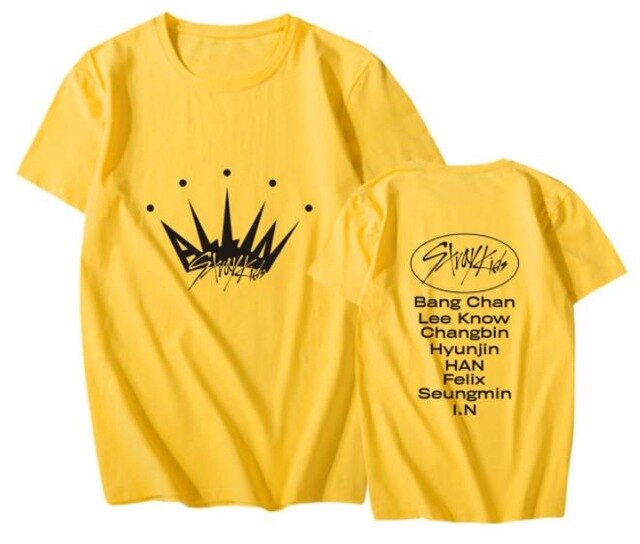 Stray kids album all in all member names printing o neck short sleeve t shirt for summer kpop unisex straykids t-shirt