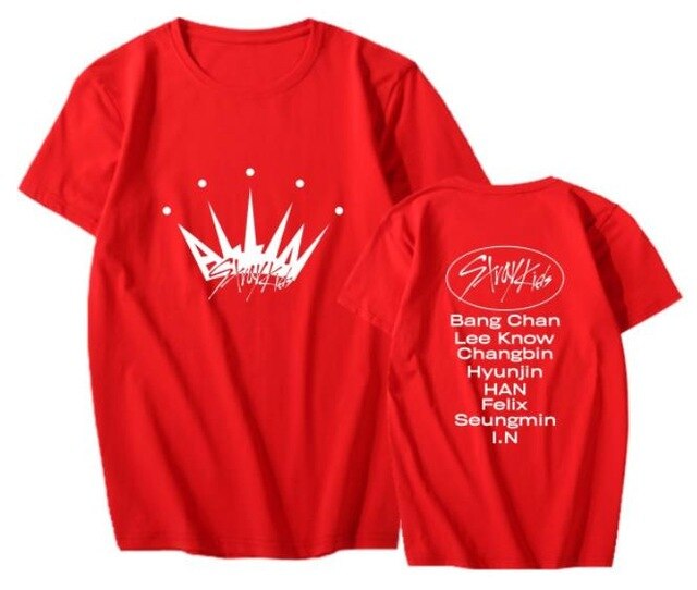 Stray kids album all in all member names printing o neck short sleeve t shirt for summer kpop unisex straykids t-shirt