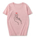 Kpop Newest Summer Women Tops Korean Style Kpop Finger Heart Print O-neck Short Sleeve Ulzzang Tees Harajuku Fashion T Shirt Couple Clothes that you'll fall in love with. At an affordable price at KPOPSHOP, We sell a variety of Summer Women Tops Korean Style Kpop Finger Heart Print O-neck Short Sleeve Ulzzang Tees Harajuku Fashion T Shirt Couple Clothes with Free Shipping.