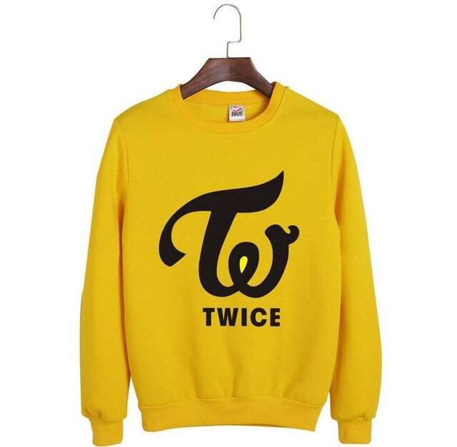 Twice pink sweatshirt  kpop pullover twice member name printing pullover o neck hoodie