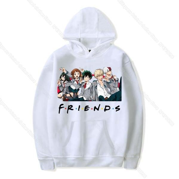 Unisex Oversized Hoodie My Hero Academia Friends Sweatshirt Women Pullover Anime Clothes