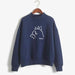 Women Lovely TOTORO Preppy Style Hooded Fleece Turtleneck Pullover Hoodies - Kpopshop