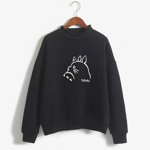 Women Lovely TOTORO Preppy Style Hooded Fleece Turtleneck Pullover Hoodies - Kpopshop