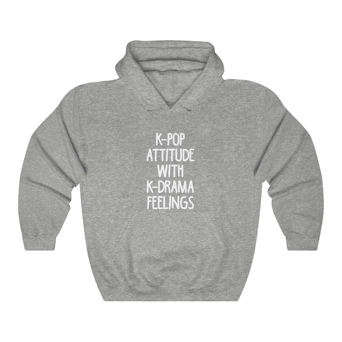 K-Pop Attitude With K-Drama Feelings Hoodie - Trendy Winter Kpop Hoodies Kpop Fashion - Kpop Hooded Sweater