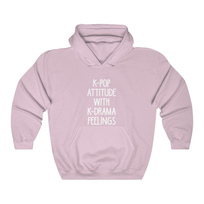 K-Pop Attitude With K-Drama Feelings Hoodie - Trendy Winter Kpop Hoodies Kpop Fashion - Kpop Hooded Sweater