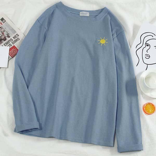 Kpopshop Originals - T-shirts Rainbow Striped Soft Loose Embroidery T-shirt  (5) - Kpopshop