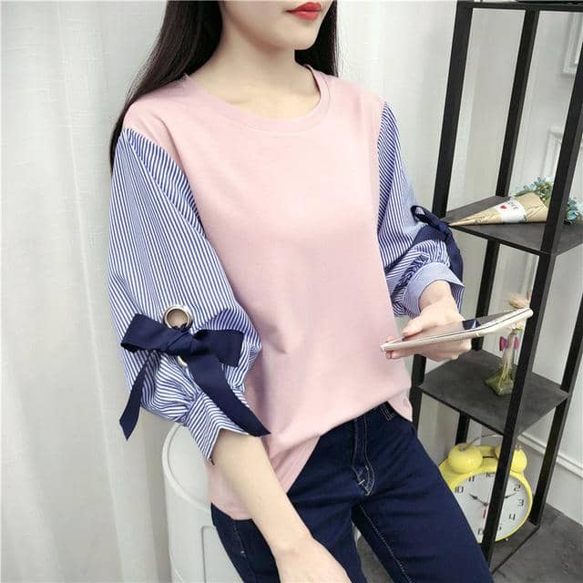 Kpop Newest kpop EXO 2019 new Spring summer Korean loose wild fake two T-shirt female streetwear fashion striped t shirt women Harajuku tops that you'll fall in love with. At an affordable price at KPOPSHOP, We sell a variety of kpop EXO 2019 new Spring summer Korean loose wild fake two T-shirt female streetwear fashion striped t shirt women Harajuku tops with Free Shipping.