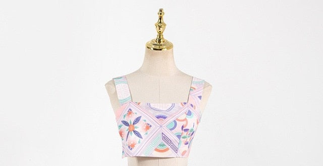kpop Korean Celebrity ROSE Sexy Short Sling Vest Embroidery Cardigan Jacket Coat+Black Slim High Waist Mini Skirt Women Outfits