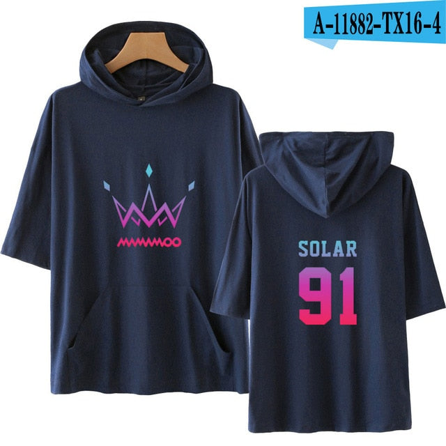 MAMAMOO Hoodie Tshirt Women Men Printed Short-Sleeved hooded sweatshirt New Arrival