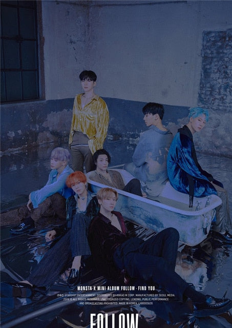 kpop posters  monsta x follow find you vivid color decoration wall prints