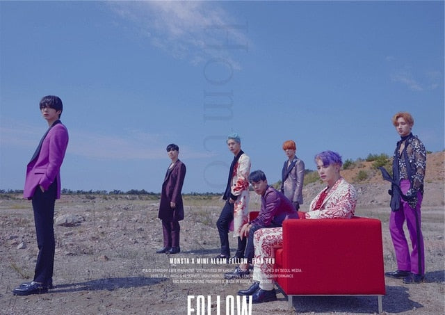 kpop posters  monsta x follow find you vivid color decoration wall prints