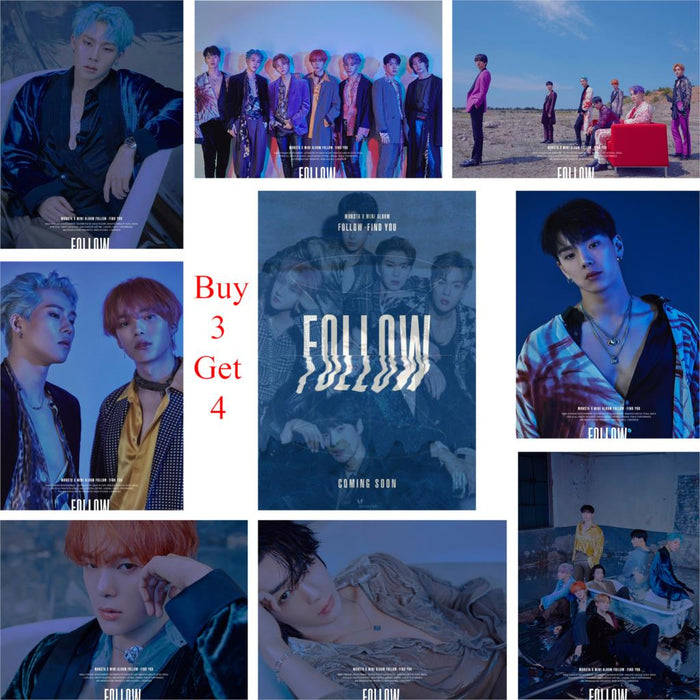 kpop posters  monsta x follow find you vivid color decoration wall prints