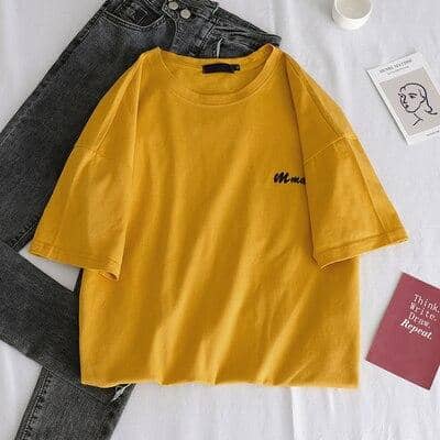 Kpopshop Originals - T-shirts Rainbow Striped Soft Loose Embroidery T-shirt - Kpopshop