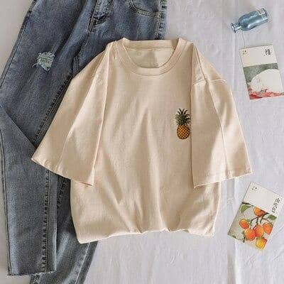 Kpopshop Originals - T-shirts Rainbow Striped Soft Loose Embroidery T-shirt - Kpopshop