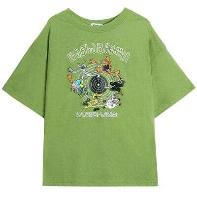 Kpopshop Originals - T-shirts Rainbow Striped Soft Loose Embroidery T-shirt - Kpopshop